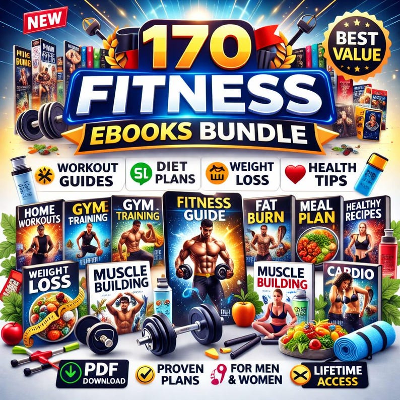 170+ Fitness eBooks Bundle | PLR MRR Resell Rights